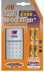 Battery recharger with 4 x AA high output batteriies, these fast battery chargers and rechargeable batteries are highly economical