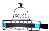 Part of our police kit duty equipment range this is ideal for police patrols, mounted police, police cyclists and motorway police. Its blue and red flashing LED's alert public of a police presence - use in road blocks, police stop checks and drink driving campaigns. police bikes and mounted police units get to emit light without cable! LED armbands are police only products however we do supply reflective yellow LED armbands for use by any.