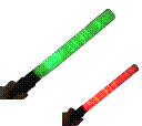 Red and green LED's make this an ideal traffic control baton for traffic stop and go direction.