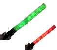 Red and green LED's make this an ideal traffic control baton for traffic stop and go direction.