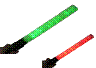 Red and green LED's make this an ideal traffic control baton for traffic stop and go direction.