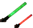 Red and green LED's make this an ideal traffic control baton for traffic stop and go direction.